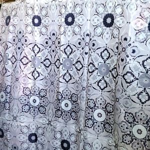 Black, Grey, White Shower Curtain 72" Wide x 71" Long